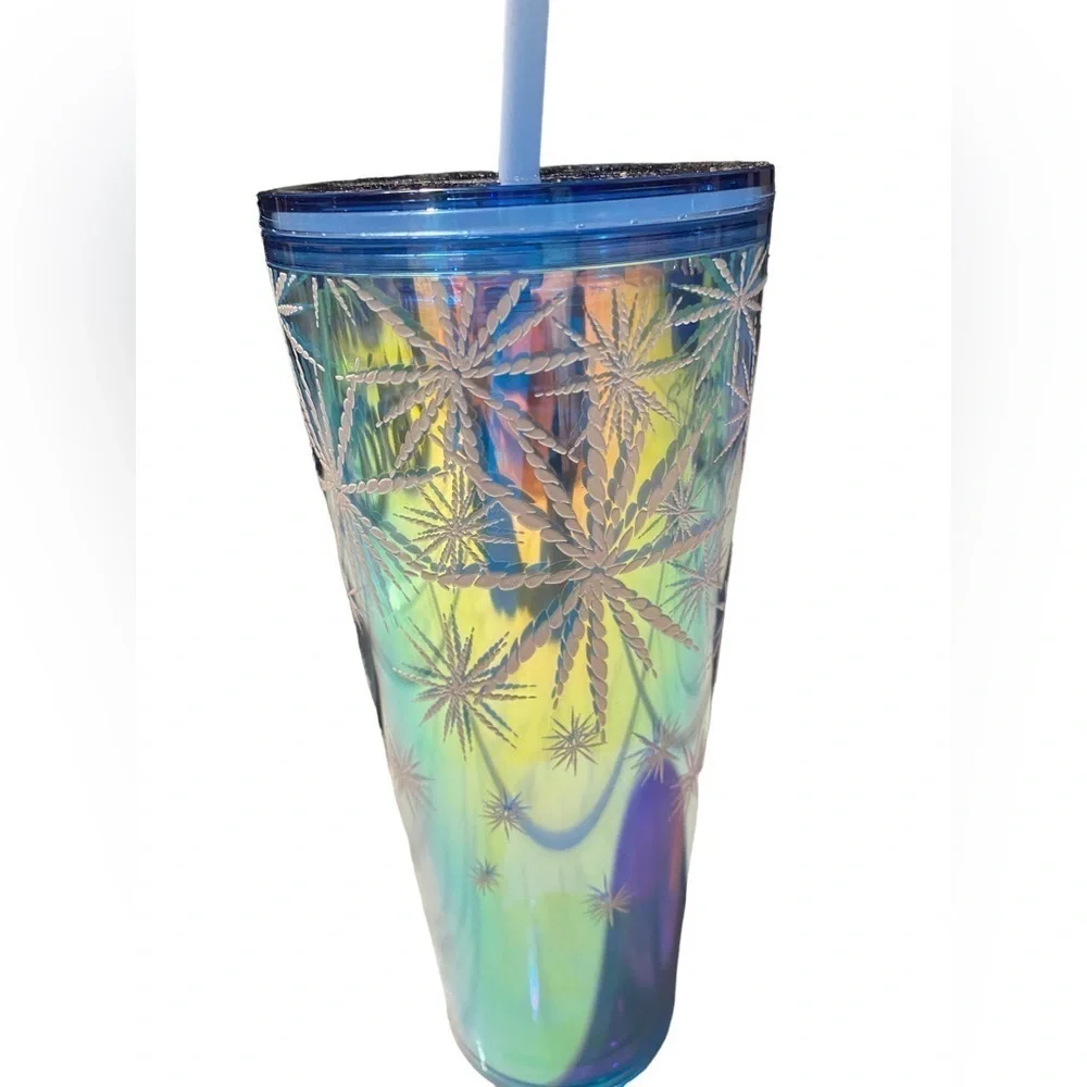 Starbucks Christmas Holiday 2023 Textured Snowflakes Blue Venti Cold Cup Tumbler